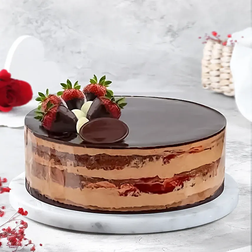 Double Chocolate Strawberry Cake