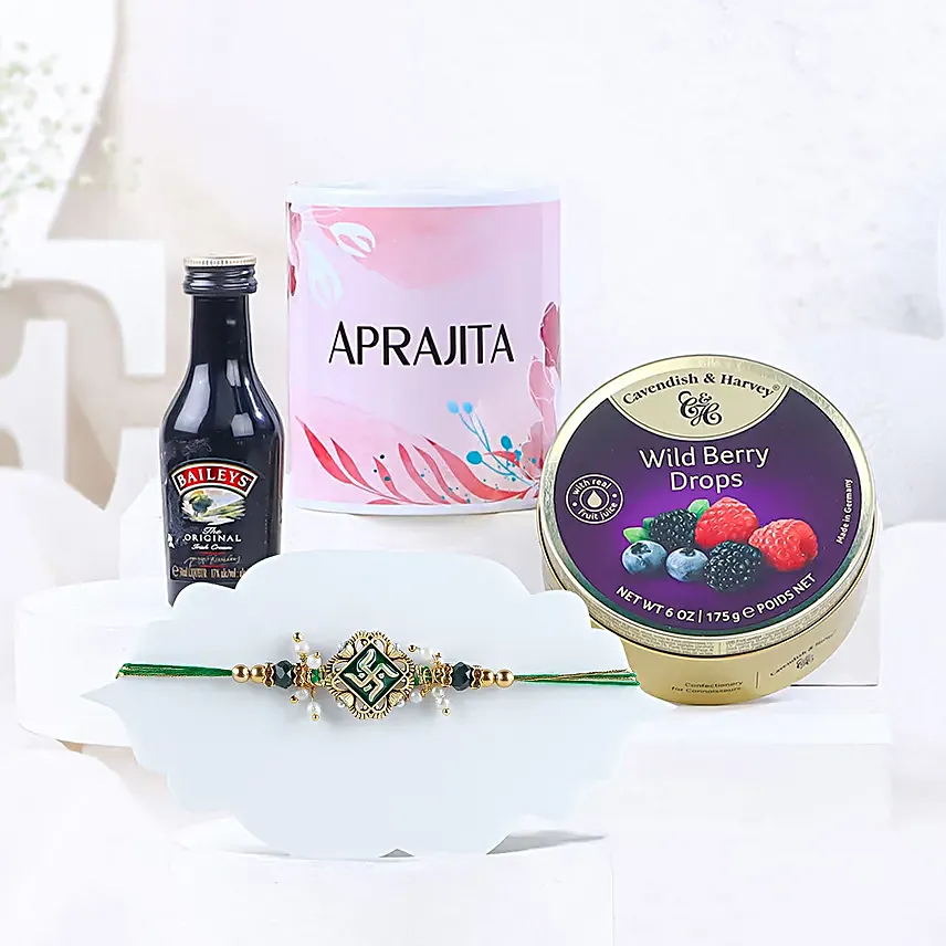 Personalised Bottle N Treats Valentine Gift for Bhai