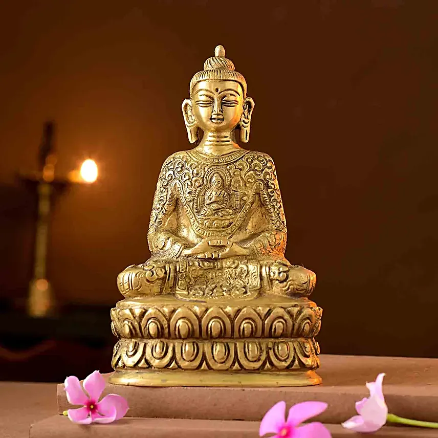 Serenity of Buddha Idol N Ferrero Rocher Box for Bhai
