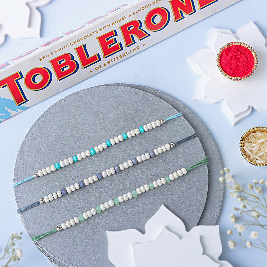 Beads Rakhi Set N Toblerone Delight