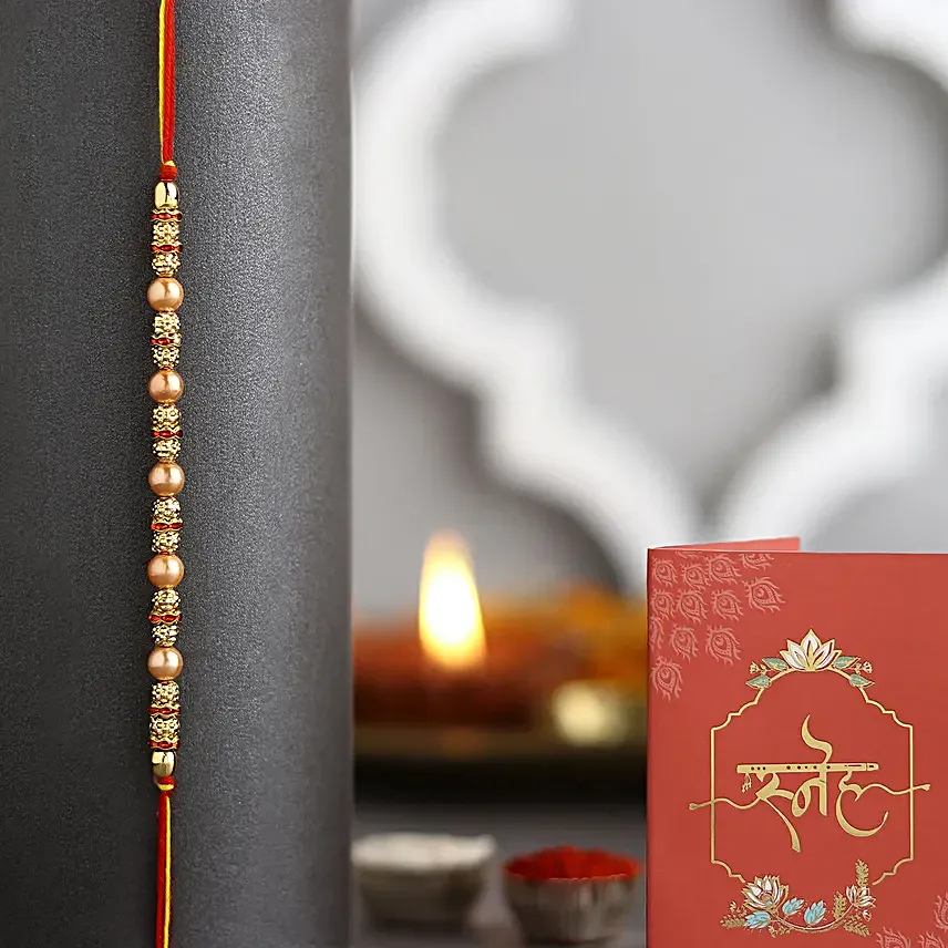 Celestial Beads Serenade Rakhi N Roasted Almonds Gift Set