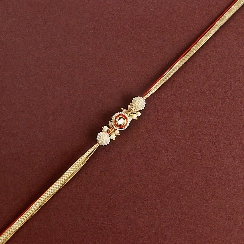 Crimson Majestic Pearl Rakhi N Choco Delight
