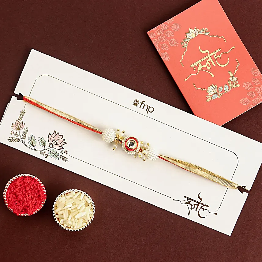 Crimson Majestic Pearl Rakhi N Ferrero Delight