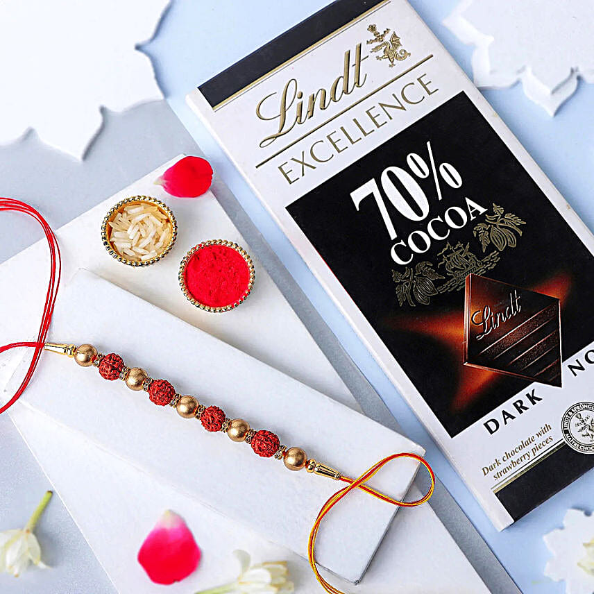 Earthly Blessings Rudraksha Rakhi N Lindt Surprise