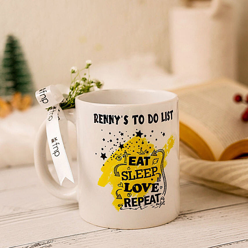 Eat Sleep Love Repeat Personalised Mug Hand Delivery