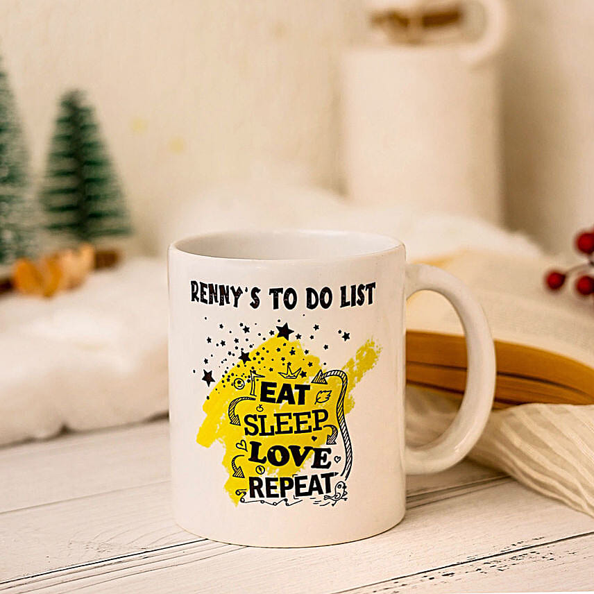 Eat Sleep Love Repeat Personalised Mug Hand Delivery
