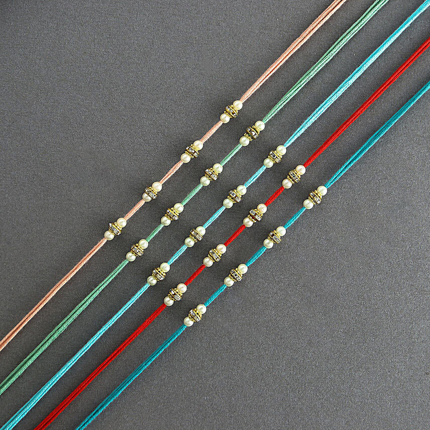 Embellished Love Beads Rakhi Set N Lindt Lindor Pack