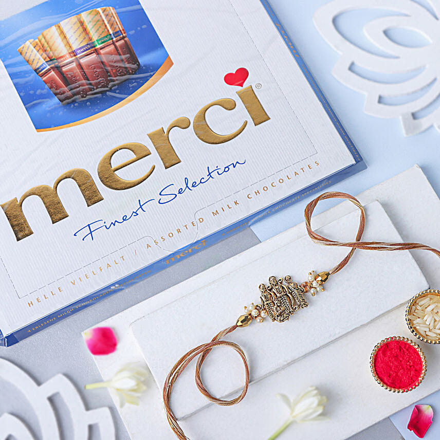 Ethereal Embrace Ram Darbar Rakhi N Choco Combo