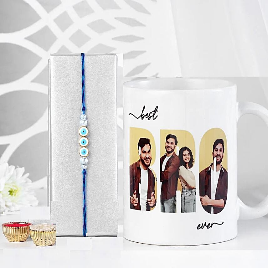 Evil Eye Rakhi With Personalised Mug