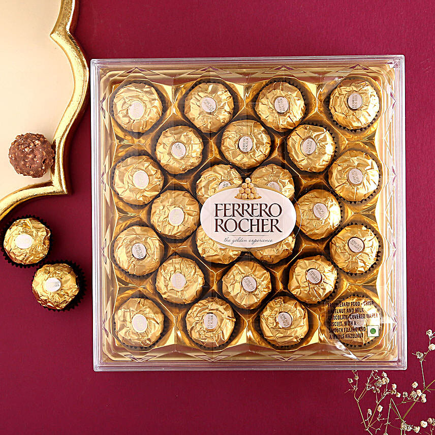 Floral Heritage Round Rakhi Trio N Ferrero Rocher Gift Set