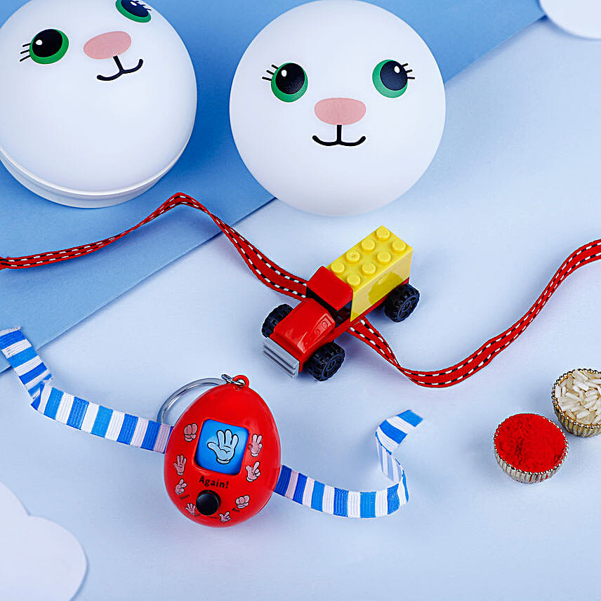 Fun Playful Rakhi N Cute LED Panda Toy Set