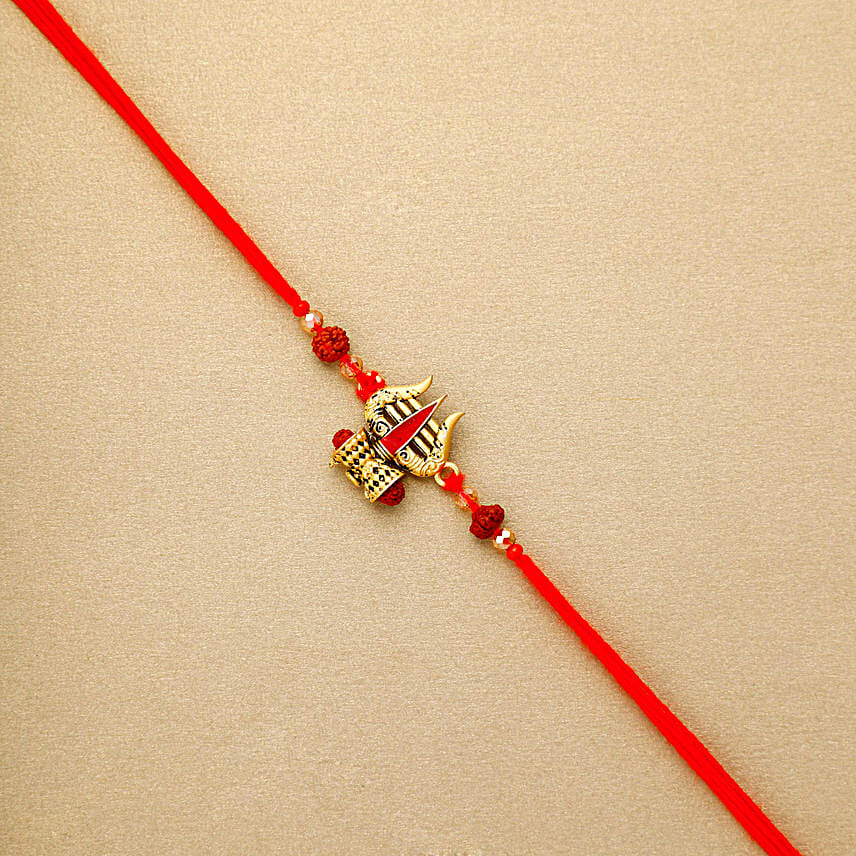 Intricate Trishul Rakhi N Toblerone Delight