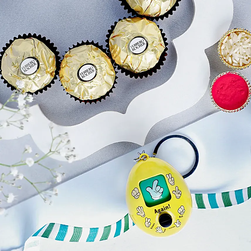 Joyful Rock Paper Scissors Toy Keychain Rakhi N Ferrero Indulgence