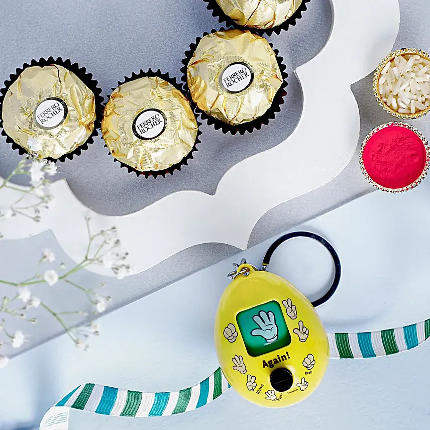 Joyful Rock Paper Scissors Toy Keychain Rakhi N Ferrero Indulgence