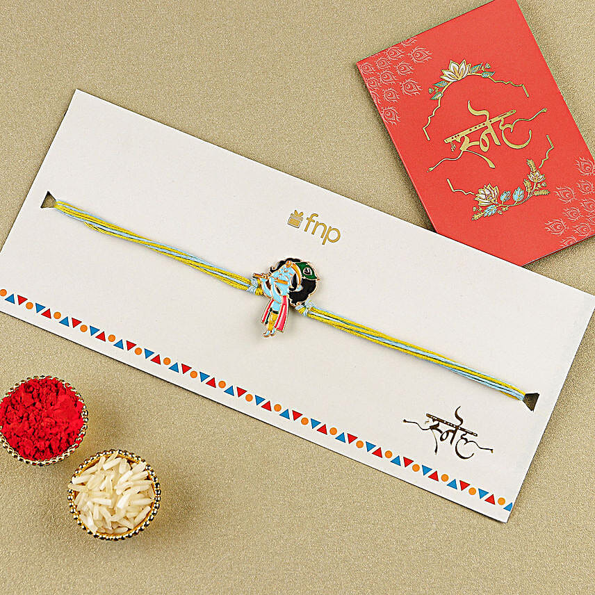 Melodic Krishna Rakhi For Kids N Delectable Soan Papdi Gift Set