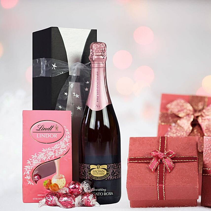 Moscato Rosa And Strawberry Lindt Balls Combo