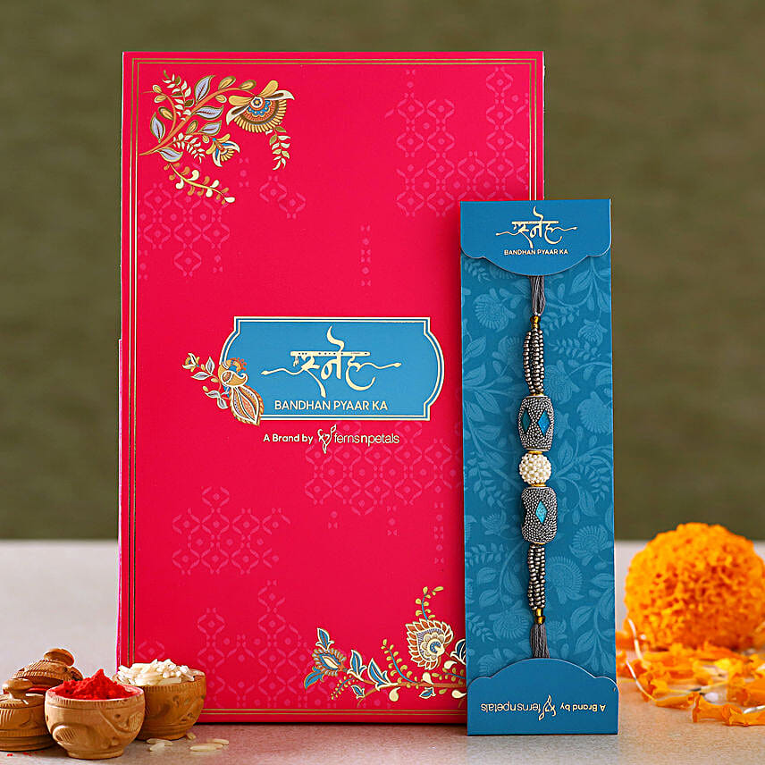 Pearl And Stone Traditional Rakhi