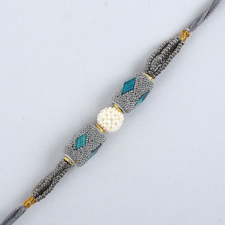 Pearl And Stone Traditional Rakhi