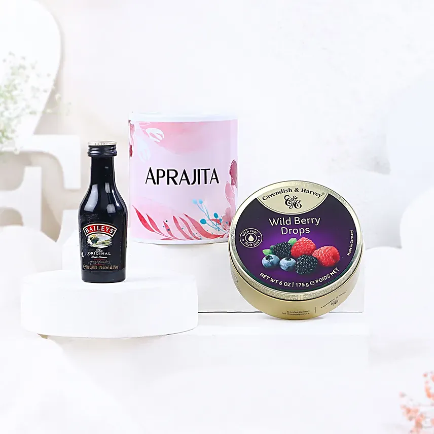 Personalised Bottle N Treats Valentine Gift