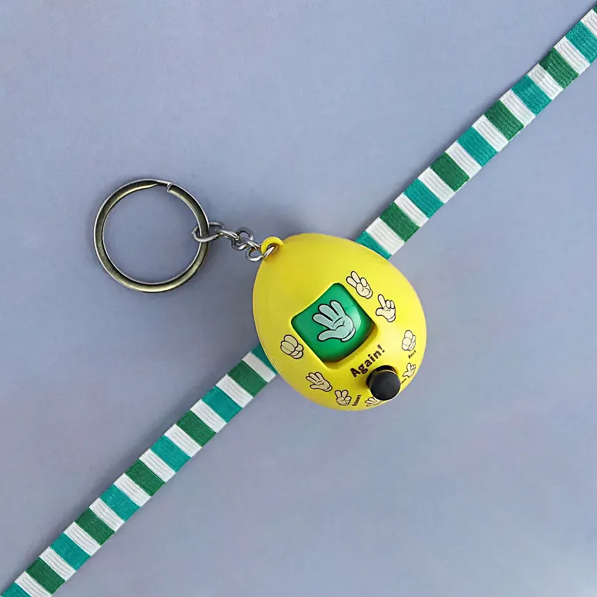 Push Button Game Keychain Rakhi N Lindt Chocolate Pack