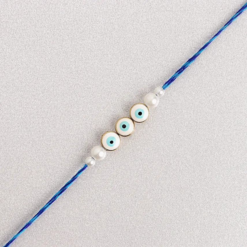 Simplistic Blue Evil  Eye Rakhi N Choco Combo