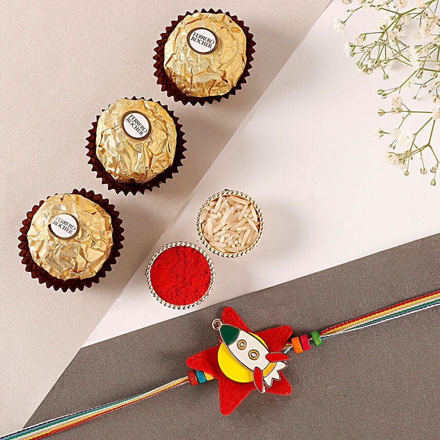 Sneh Fancy Rocket Rakhi & Ferrero Rocher