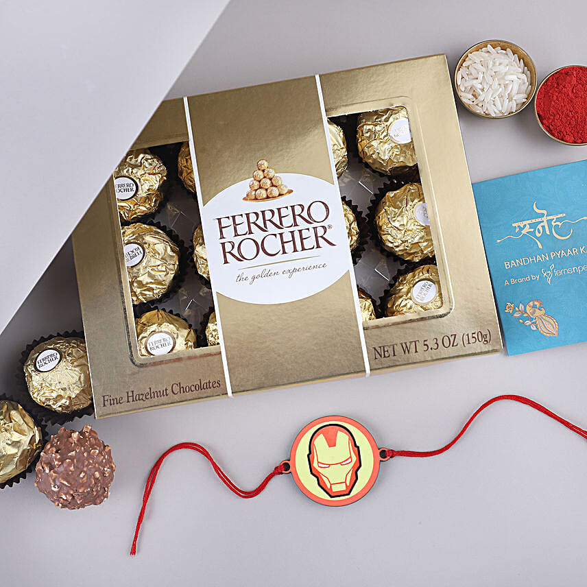 Sneh Ironman Marvel Rakhi N Ferrero Rocher