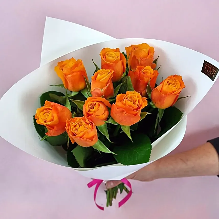 Sweet Orange Rose Bouquet