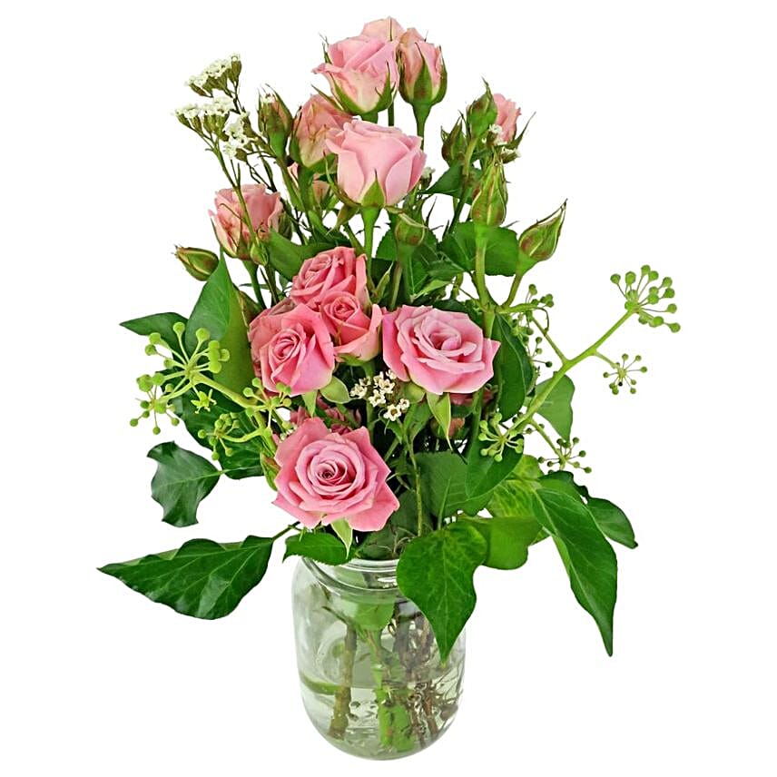 Sweet Roses in Jar