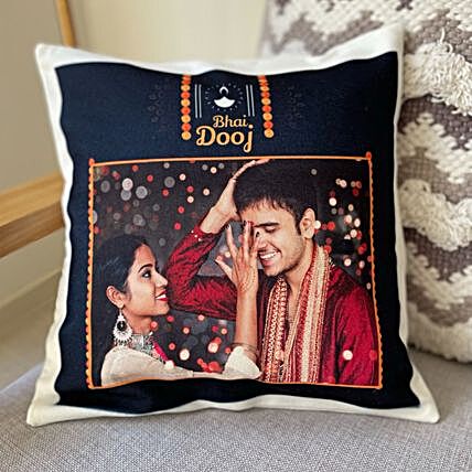 Happy Bhai Dooj Personalised Cushion And Thread
