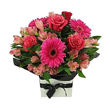 Hot Pink Floral Arrangement:Sympathy Flowers to Australia