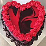 Heart Shaped Red Marble Cake