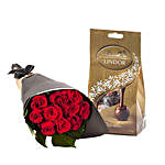 Lovely Red Roses With Chocolates