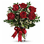 Six Long Stemmed Red Roses Bouquet