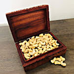 Wooden Handmade Carved Box With Cashew Nuts