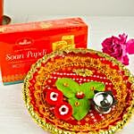 Soan Papdi With Diwali Puja Thali