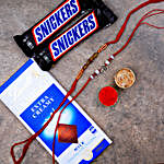 Set Of 2 Rakhis N Lindt With Snickers Choco