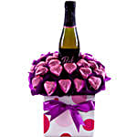 Mothers Day Pink Sparkling Wine And Chocolates Arrangement
