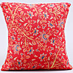 Orange Lumba Rakhi Set And 2 Floral Print Cushions