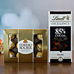 Ferrero Rocher And Lindt Cocoa Chocolate Combo
