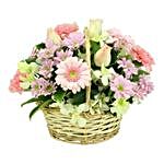 Soft Pastel Flower Basket