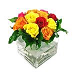 Bright Mixed Roses Vase