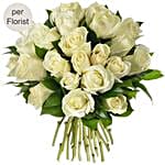 12 Serene White Roses Bouquet