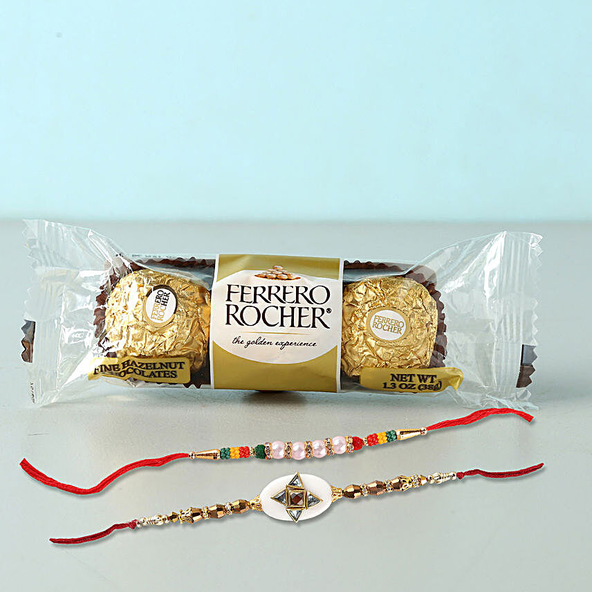Set of 2 Fancy Rakhis With Rochers