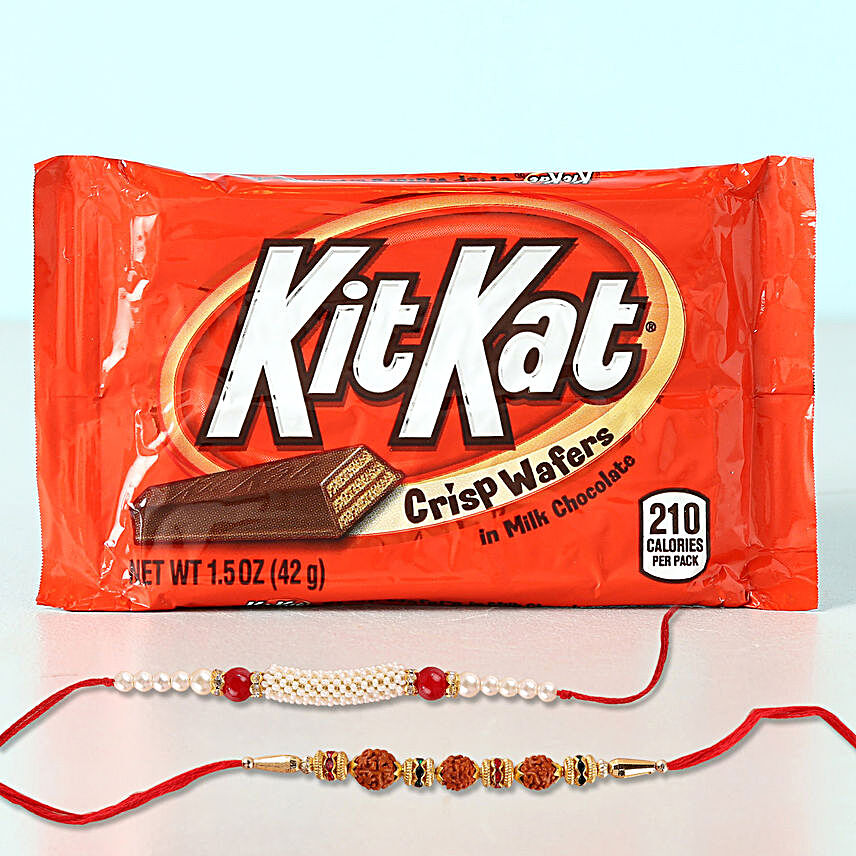 Kit Kat And Set of 2 Fancy Rakhis Combo