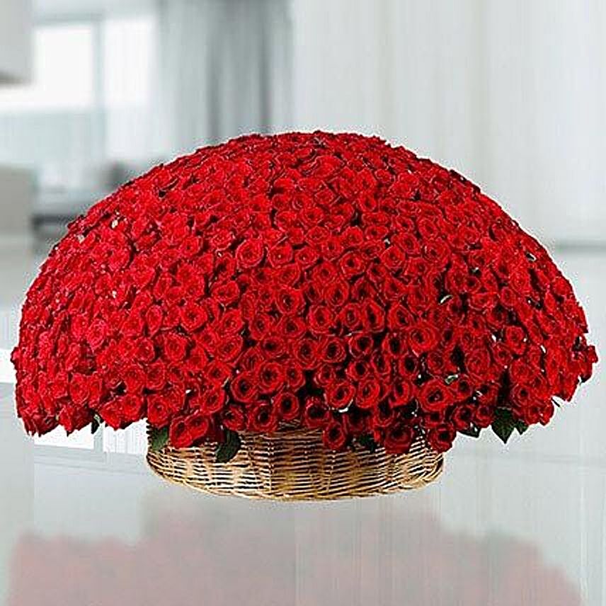 365 Red Roses Basket:Gifts to Bahrain