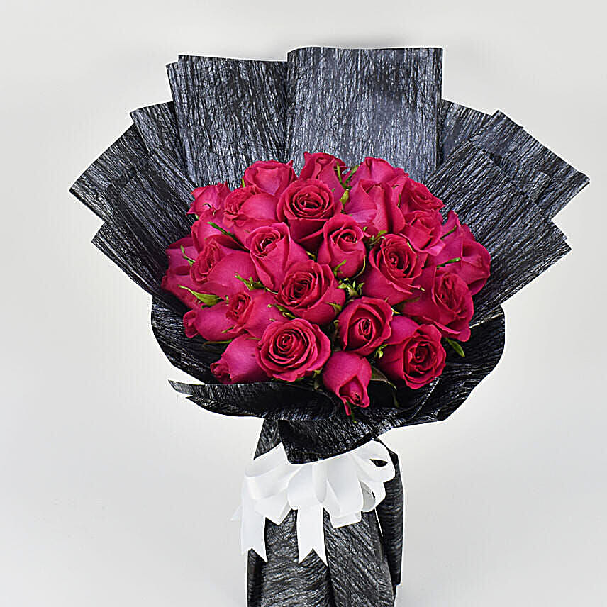 35 Dark Pink Roses Bouquet