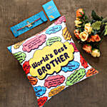 Bal Krishna Kids Rakhi And Worlds Best Brother Cushion
