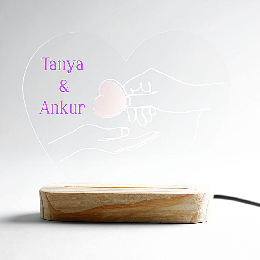 Personalised Heart Shaped LED Lamp