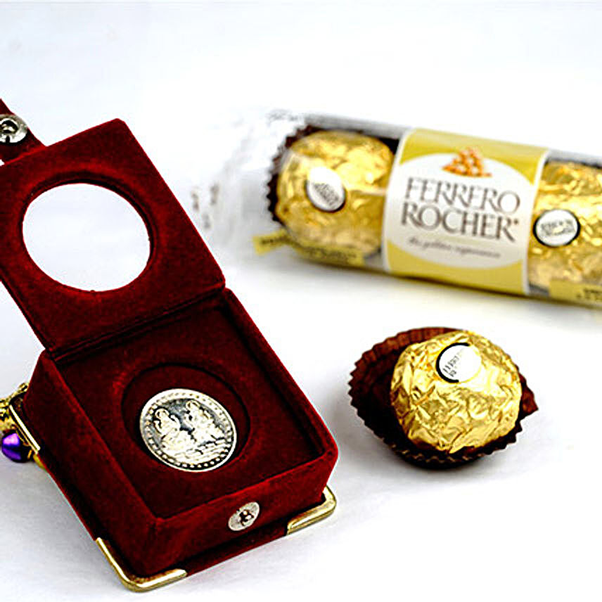 3 Ferrero Rocher And Silver Coin
